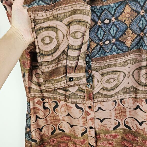 Soft Surroundings Boho Maxi Shirt Dress Duster Button Front Western Country PS - Picture 11 of 15